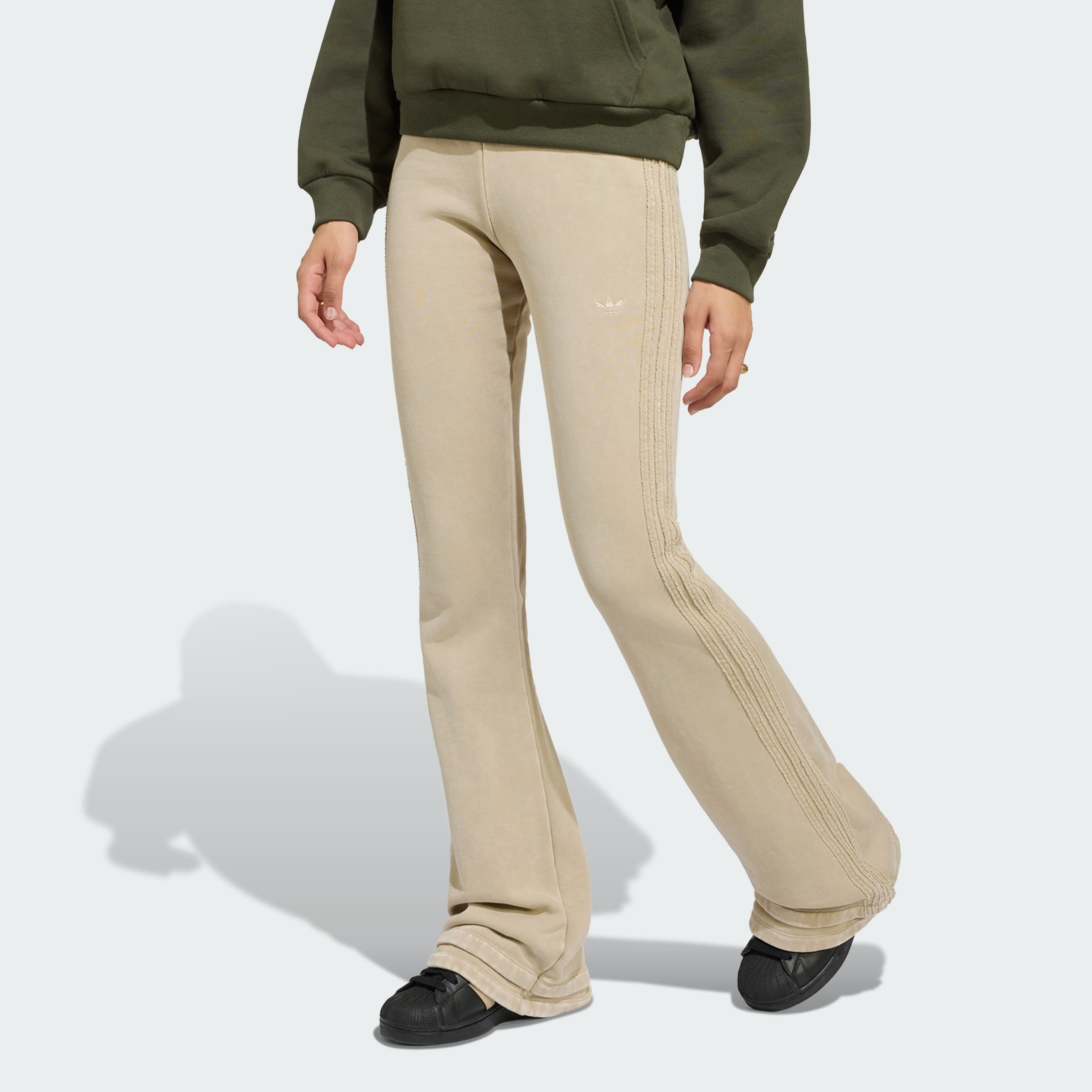 adidas Women's SST BOOTCUT PANT - Khaki Three - Size S - Image 1