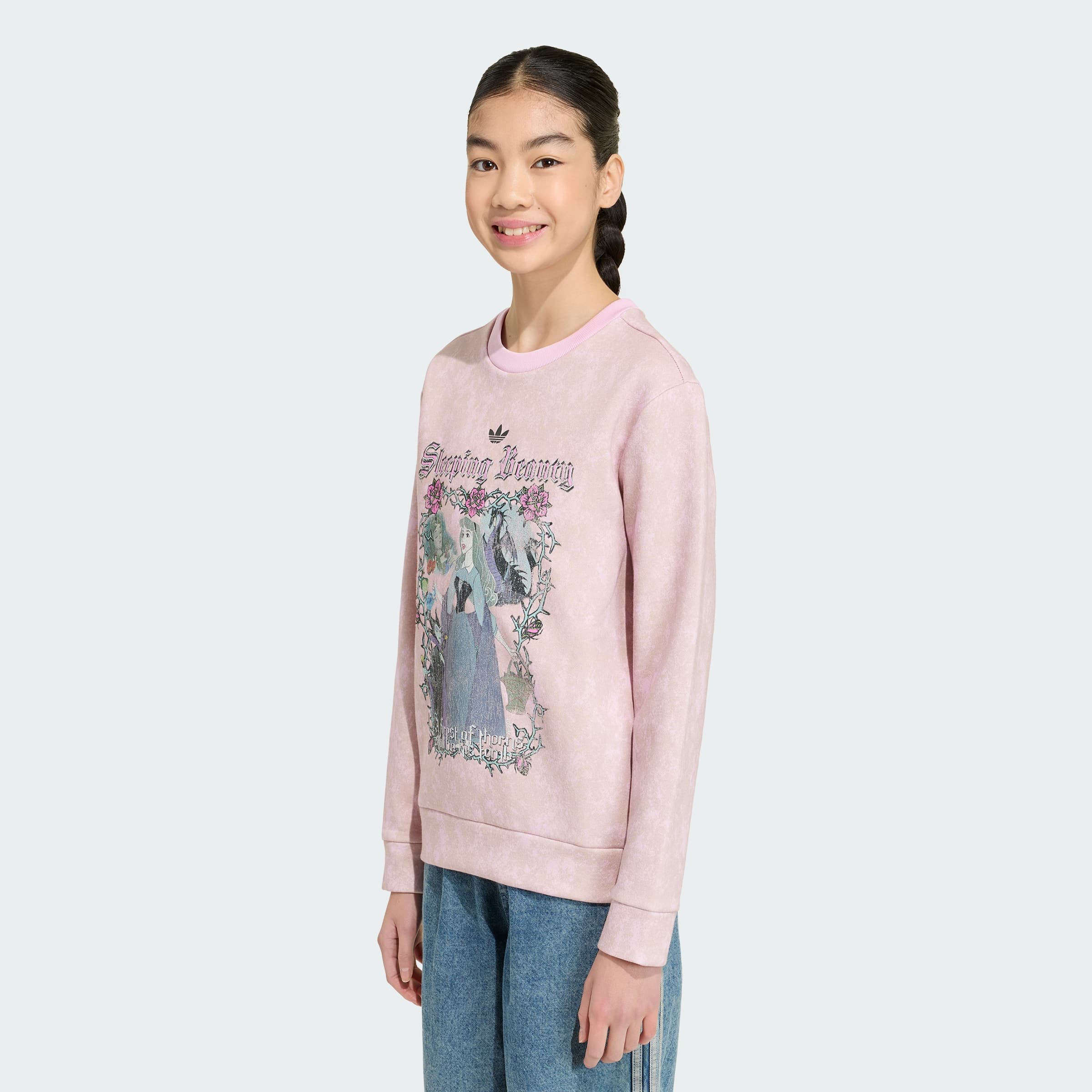 adidas Kids' DISNEY VILLAINS LOOSE CREW Sweatshirt - Orchid Fusion - Size XS - Image 1