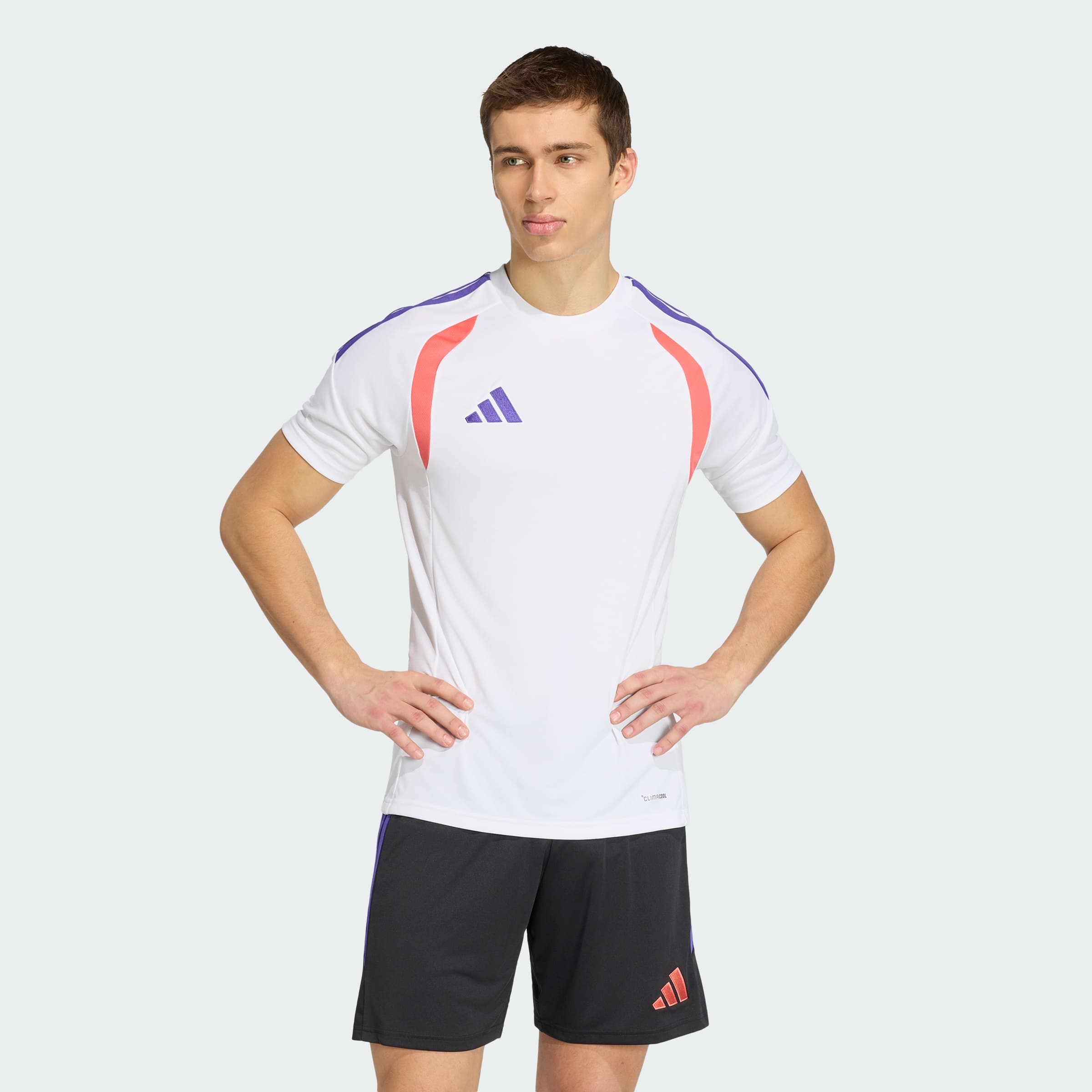 adidas Men's Tiro26 League Jersey - White/Pure Purple/Semi Turbo - Size S - Image 1