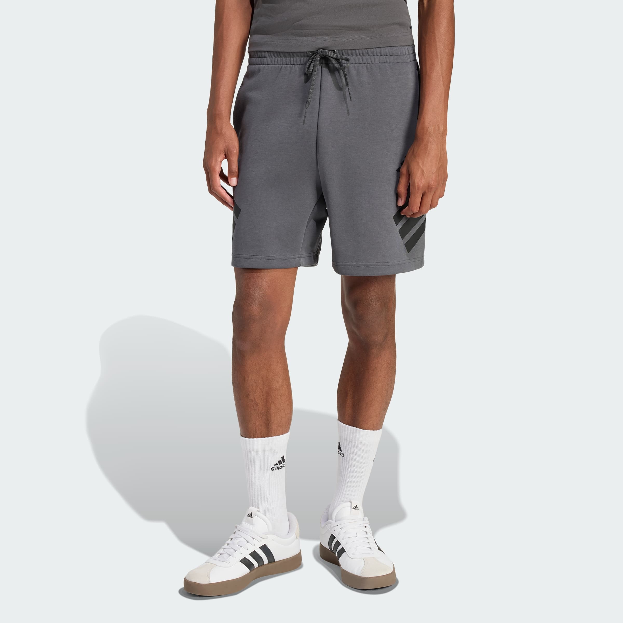 adidas Men's Future Icons 3-Stripes Shorts - Grey Six - Size XL - Image 1
