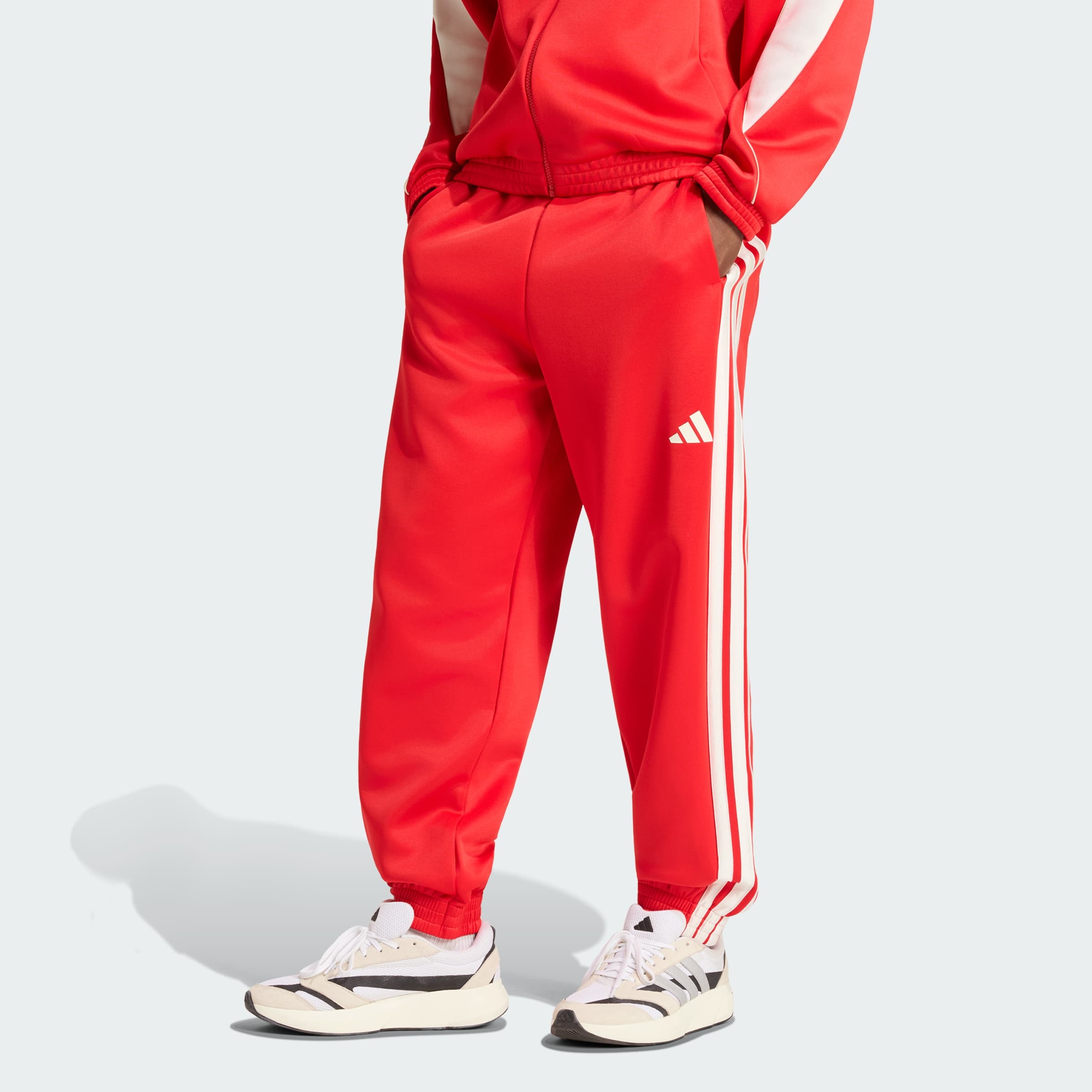 adidas Men's Stadium Track Pants - Pure Ruby/Off White - Size S - Image 1