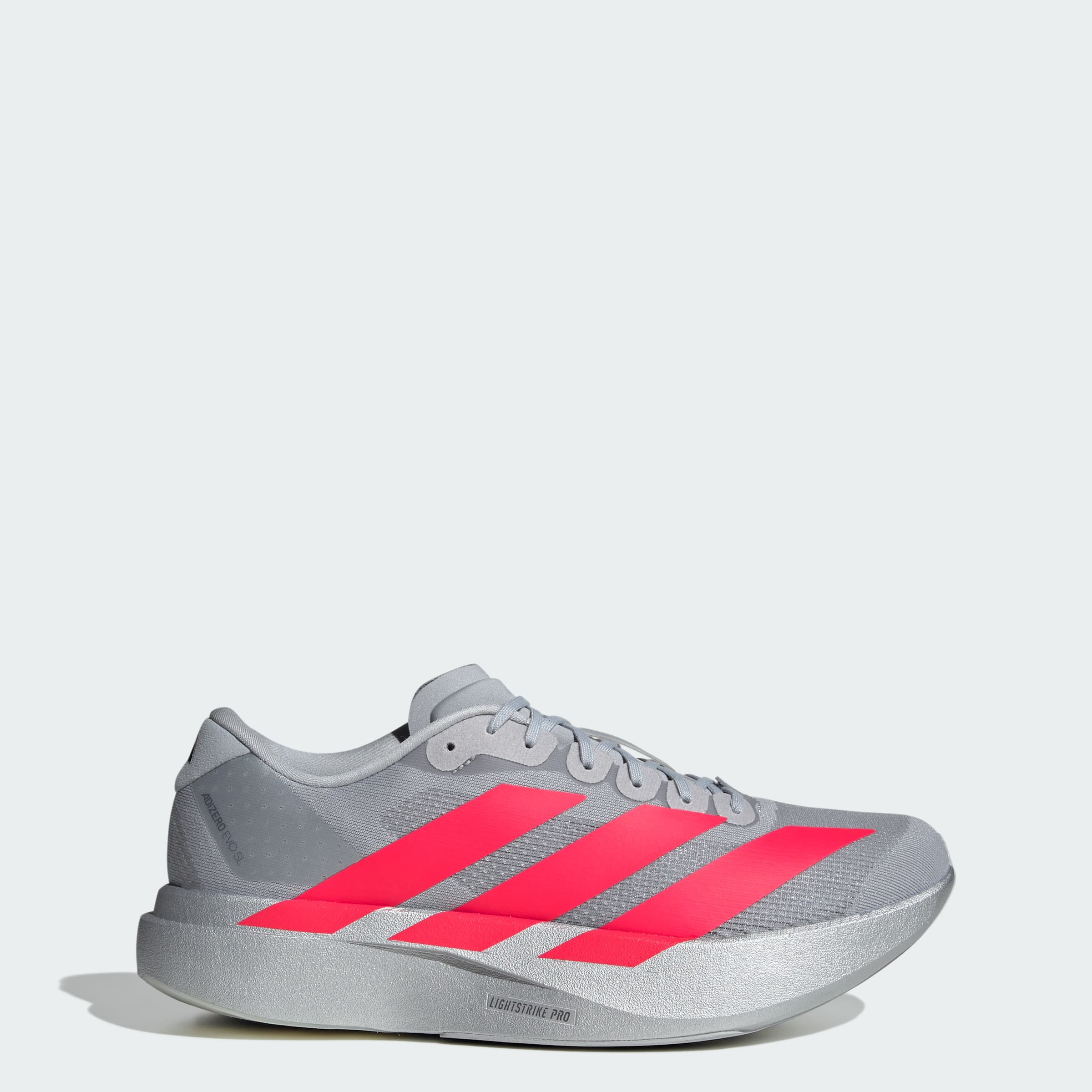 adidas Men's Adizero EVO Shoes - Silver Metallic/Lucid Red/Iron Metal - Size 12 - Image 1