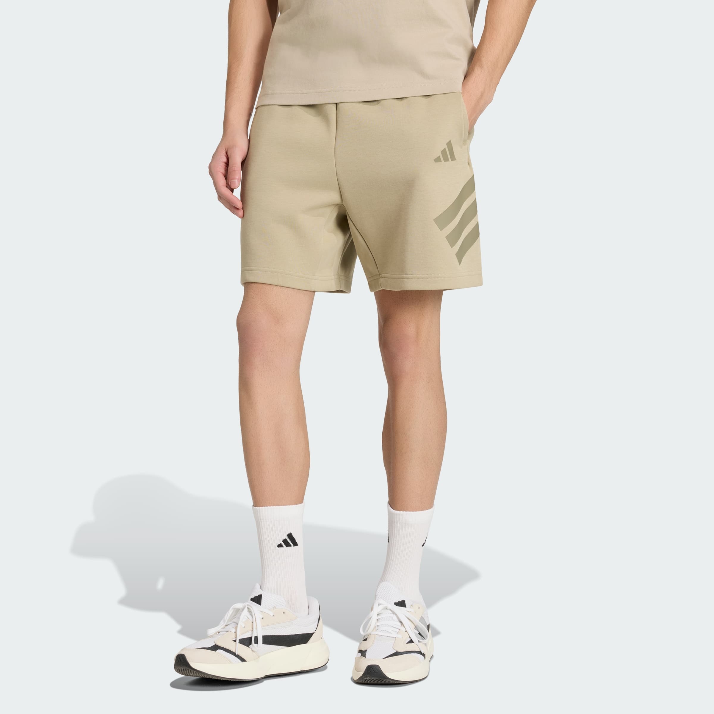 adidas Men's Future Icons 3-Stripes Shorts - Wonder Cargo - Size XS - Image 1