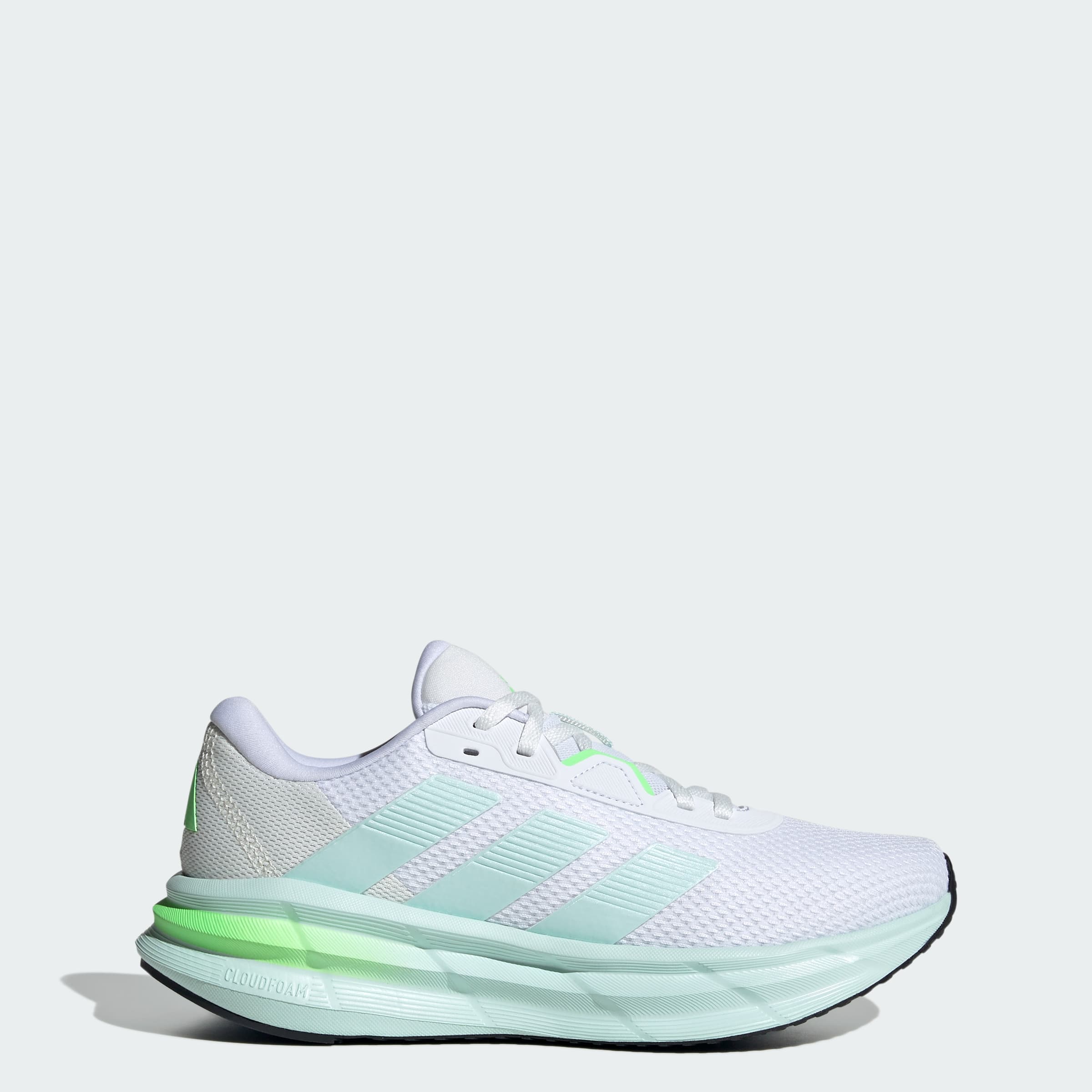 adidas Women's Galaxy 7 Shoes - Cloud White/Halo Mint/Lime Burst - Size 8 - Image 1