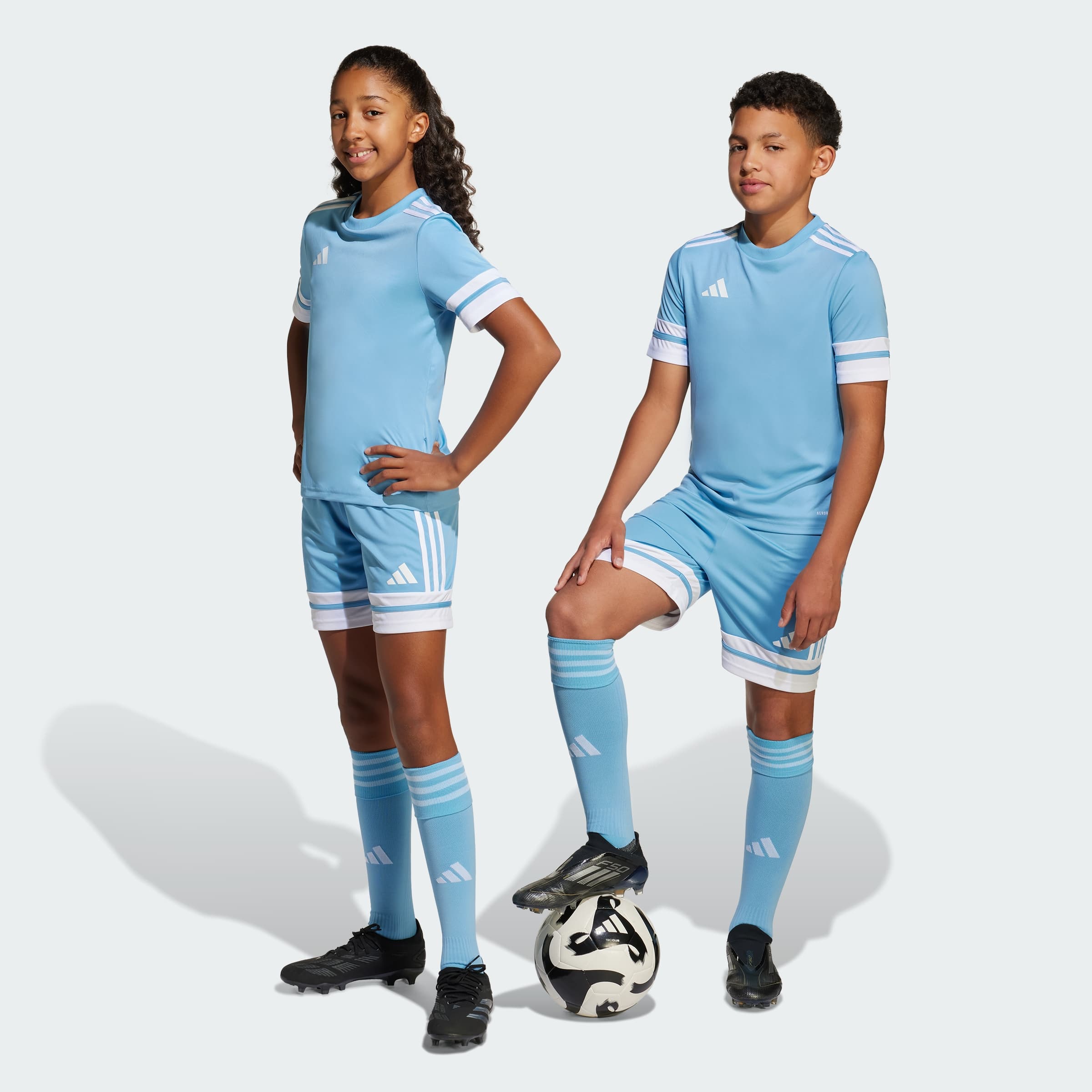 adidas Kids' Squadra 25 Shorts Kids - Team Light Blue/White - Size M - Image 1