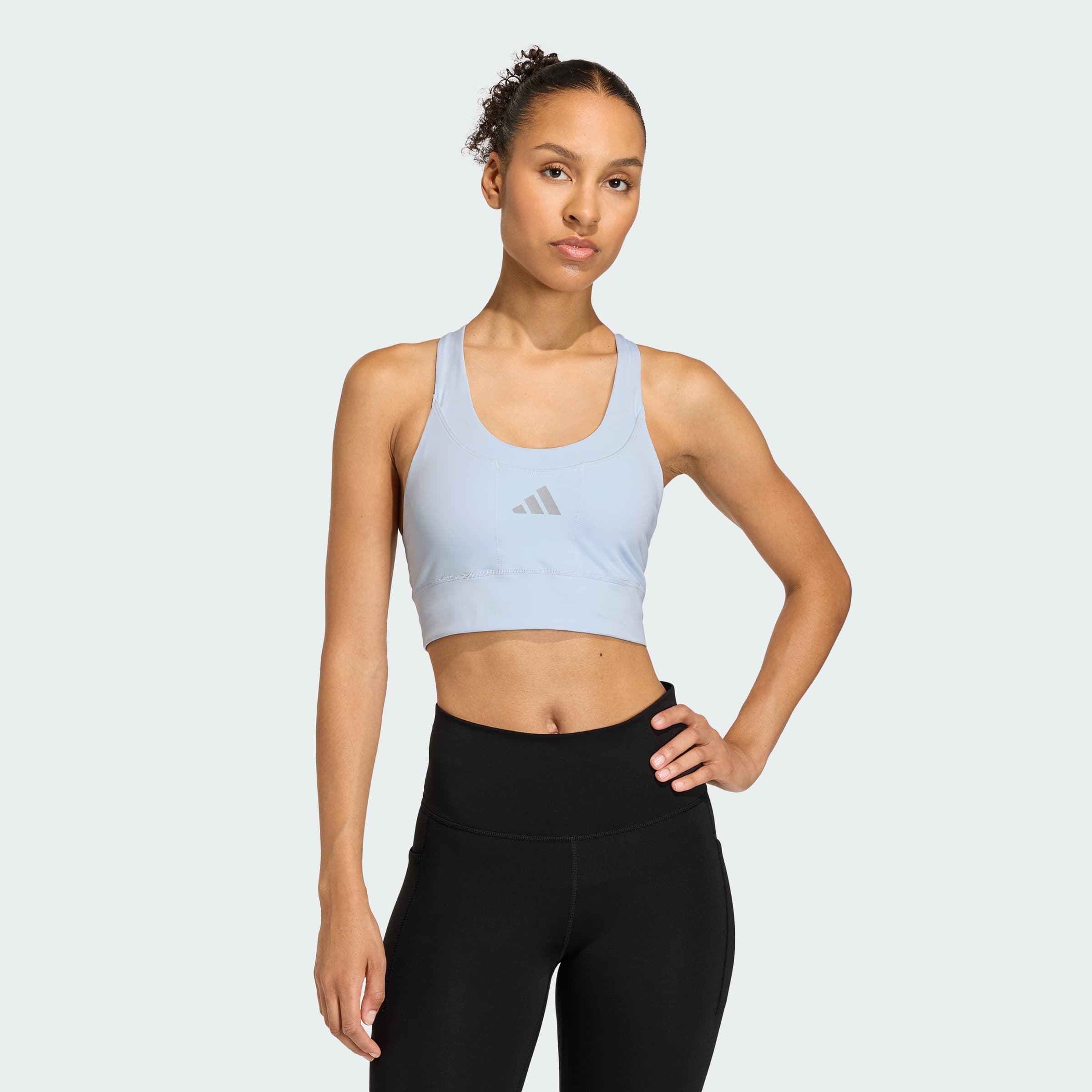 adidas Women's adi365 Running Pocket Medium Support Bra - Crystal Sky - Size XS - Image 1