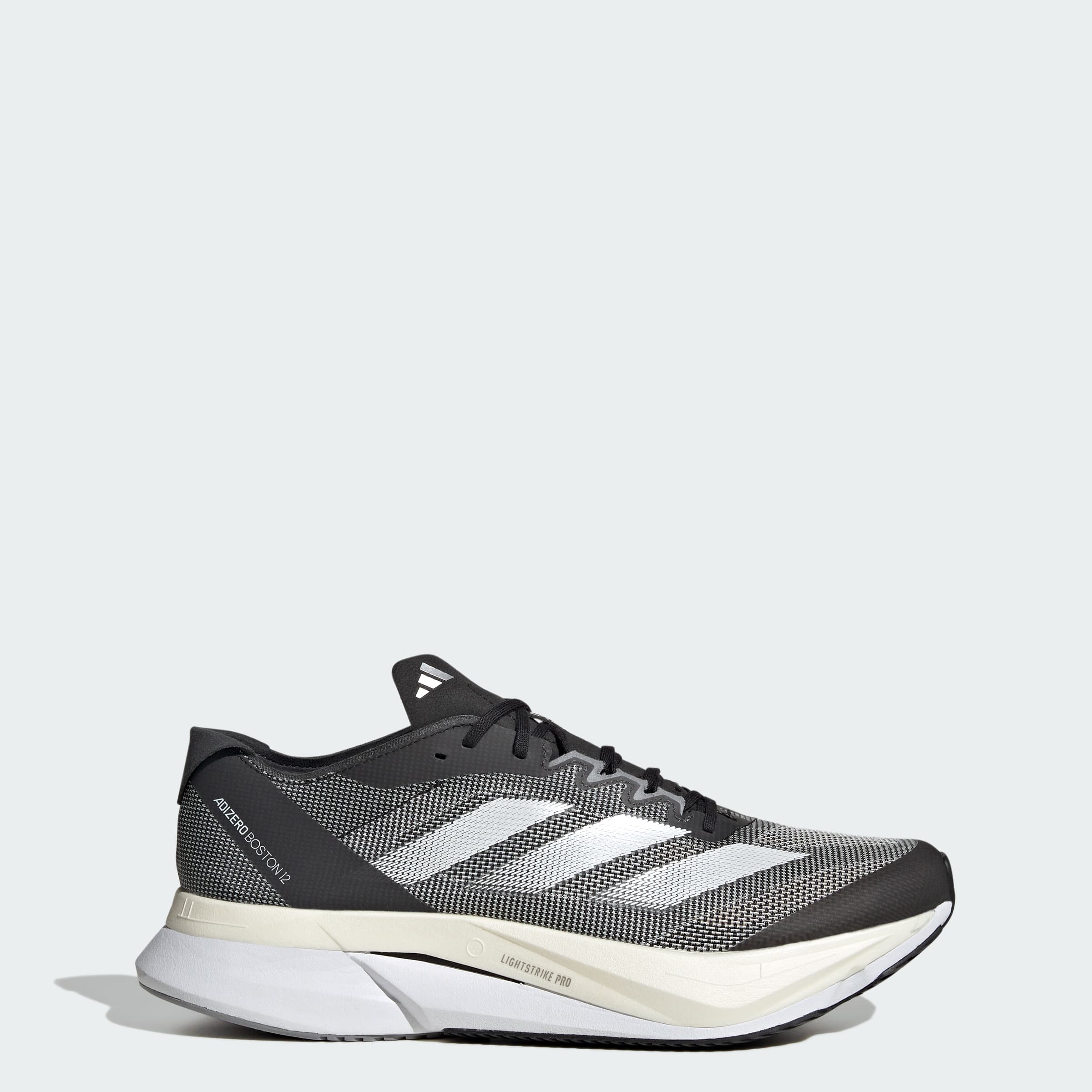 adidas Men's Adizero Boston 12 Shoes - Core Black/Cloud White/Carbon - Size 6 - Image 1