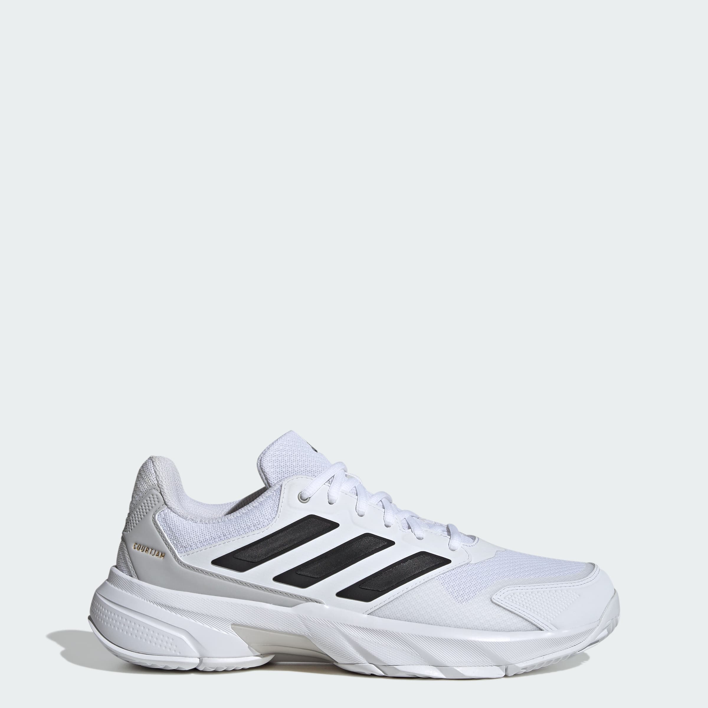adidas Men's Courtjam Control Shoes - Cloud White/Core Black/Grey Two - Size 7.5 - Image 1