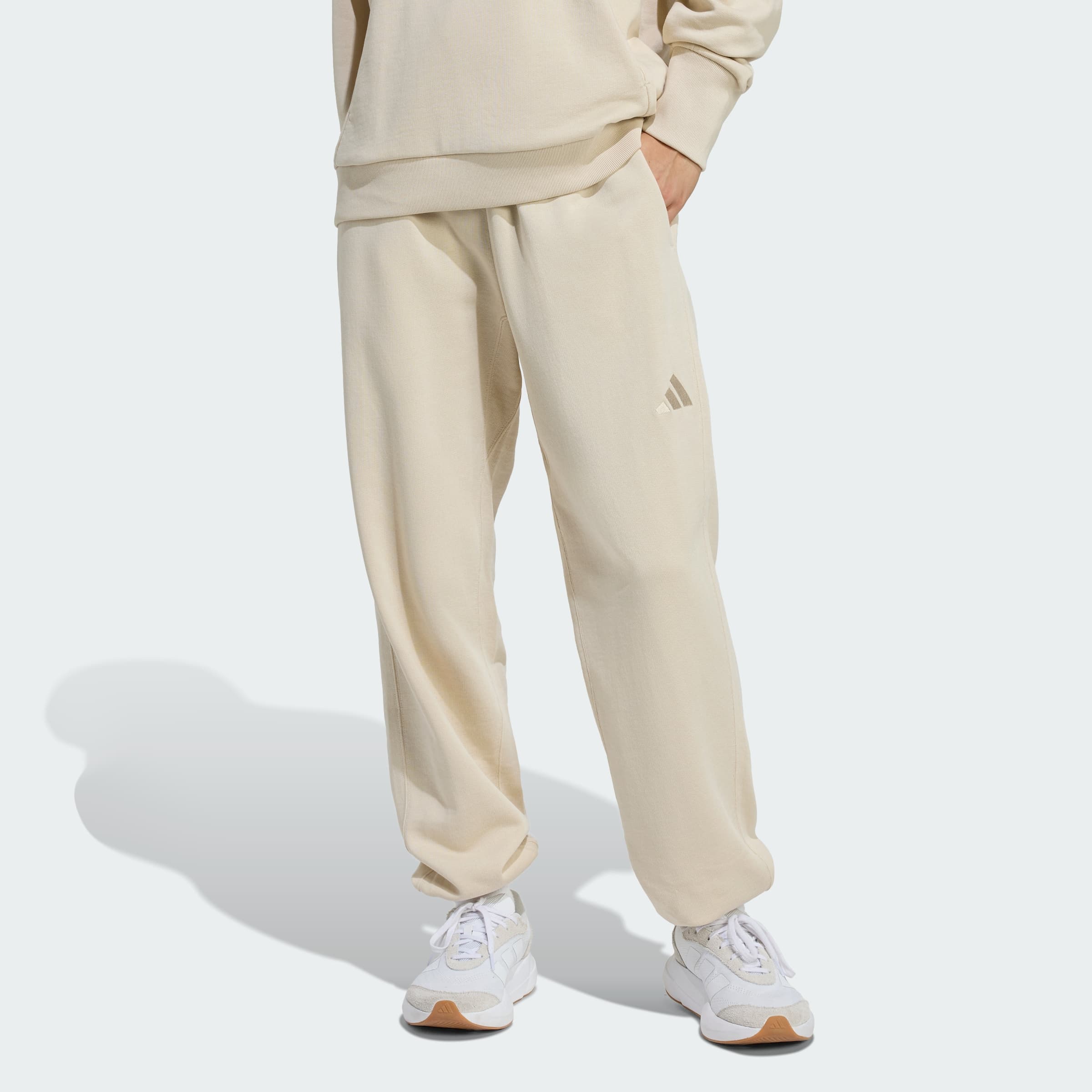 adidas Women's ALL SZN French Terry Loose Pants - Crystal Linen - Size L - Image 1