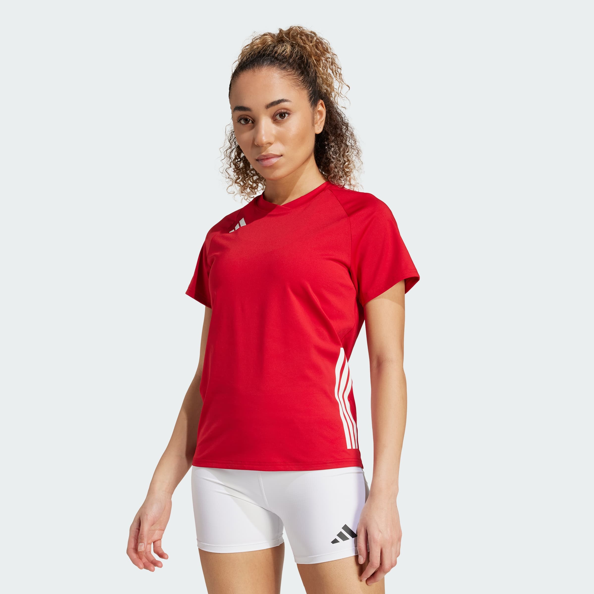 adidas Women's HILO Short Sleeve Volleyball Jersey - Team Power Red 2 - Size S - Image 1