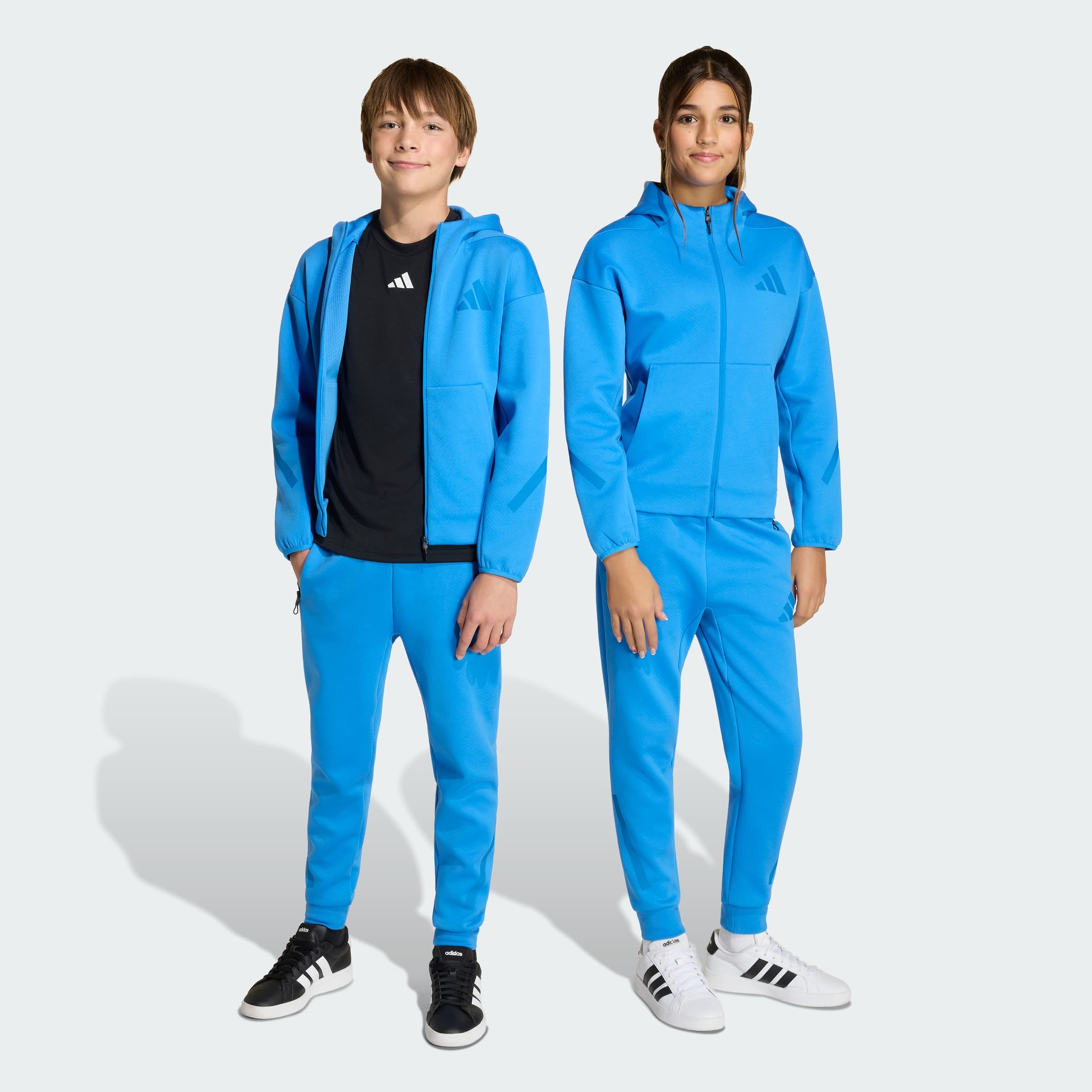 adidas Kids' Z.N.E. Tapered-Leg Pants - Ray Blue/Bright Royal - Size L - Image 1