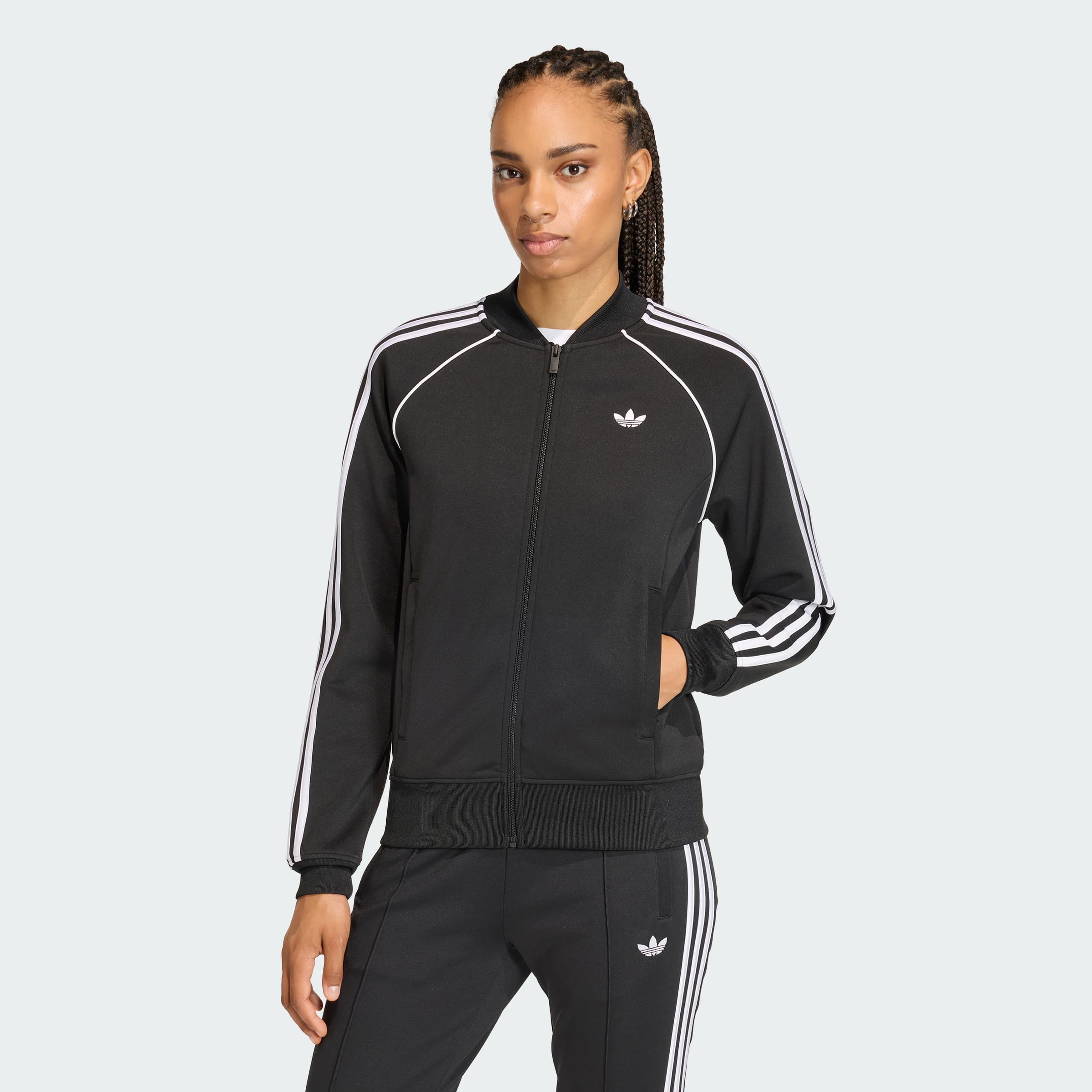 adidas Women's SST CLASSIC TRACK TOP - Black/White - Size S - Image 1