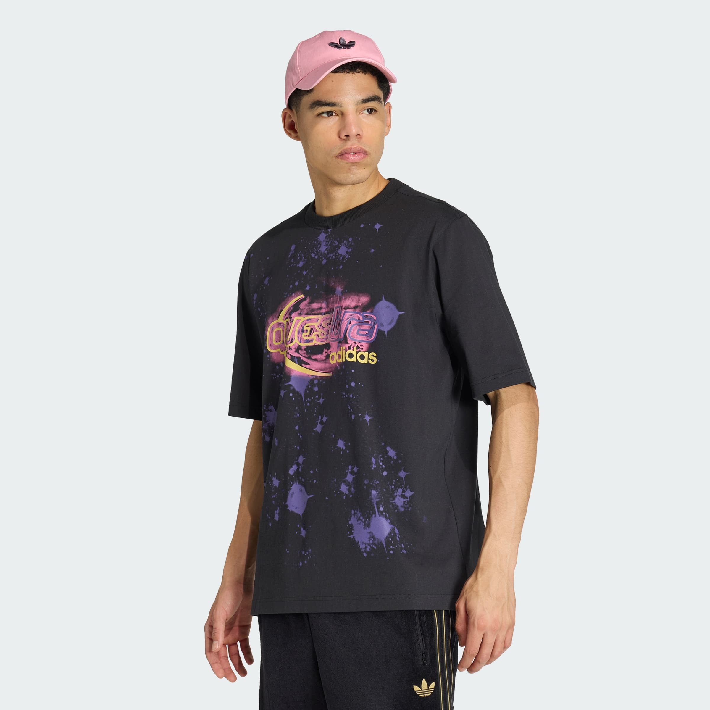 adidas Men's ADILENIUM SEASON 5 QUESTRA GRAPHIC TEE - Black - Size XL - Image 1
