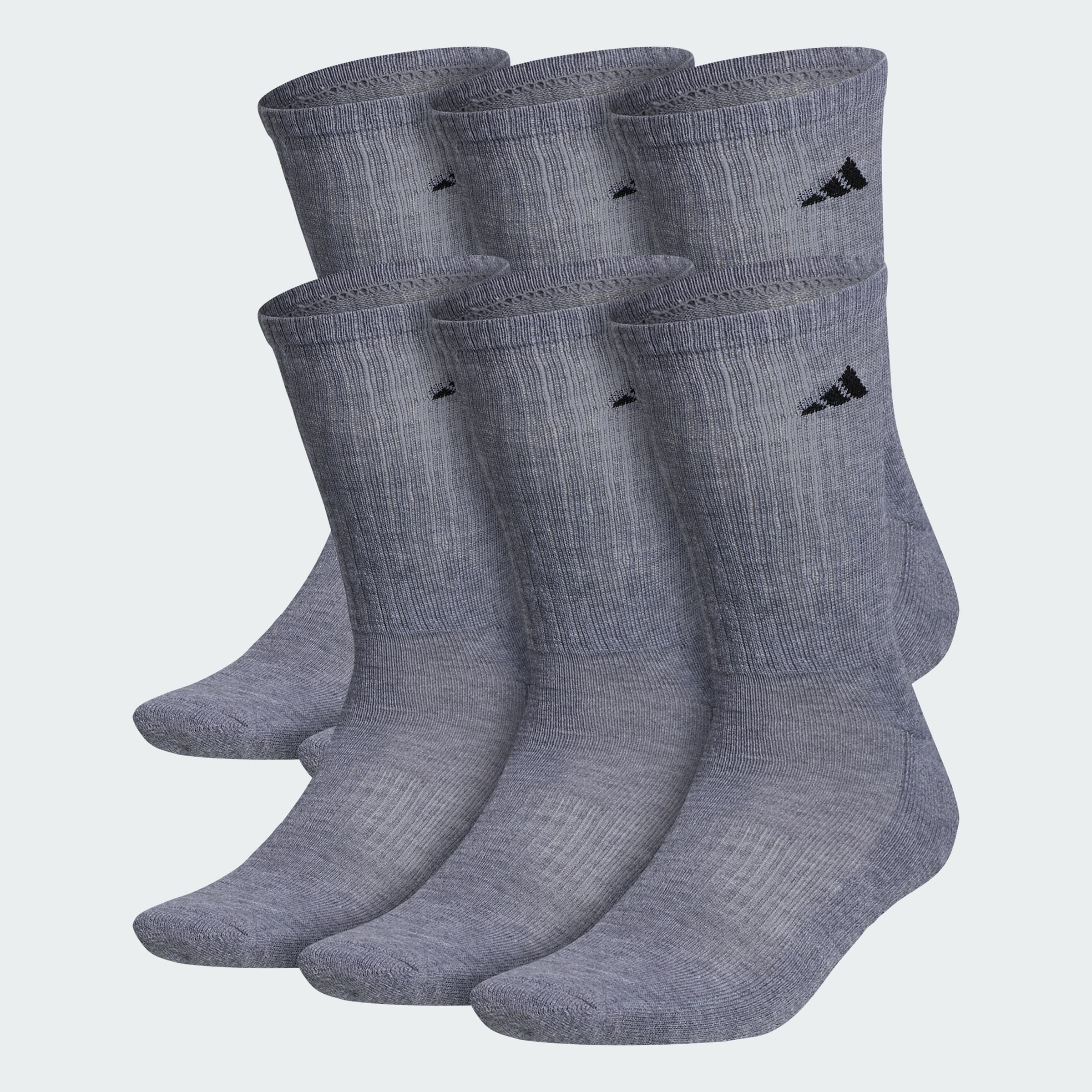 adidas Men's Men's Athletic Crew Socks - Medium Grey Heather/Black - Size M - Image 1