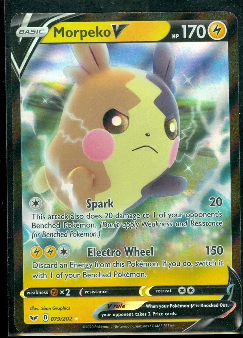 Pokemon Morpeko V 079/202 - Sword & Shield - Ultra Rare - Holo - Near Mint - Image 1