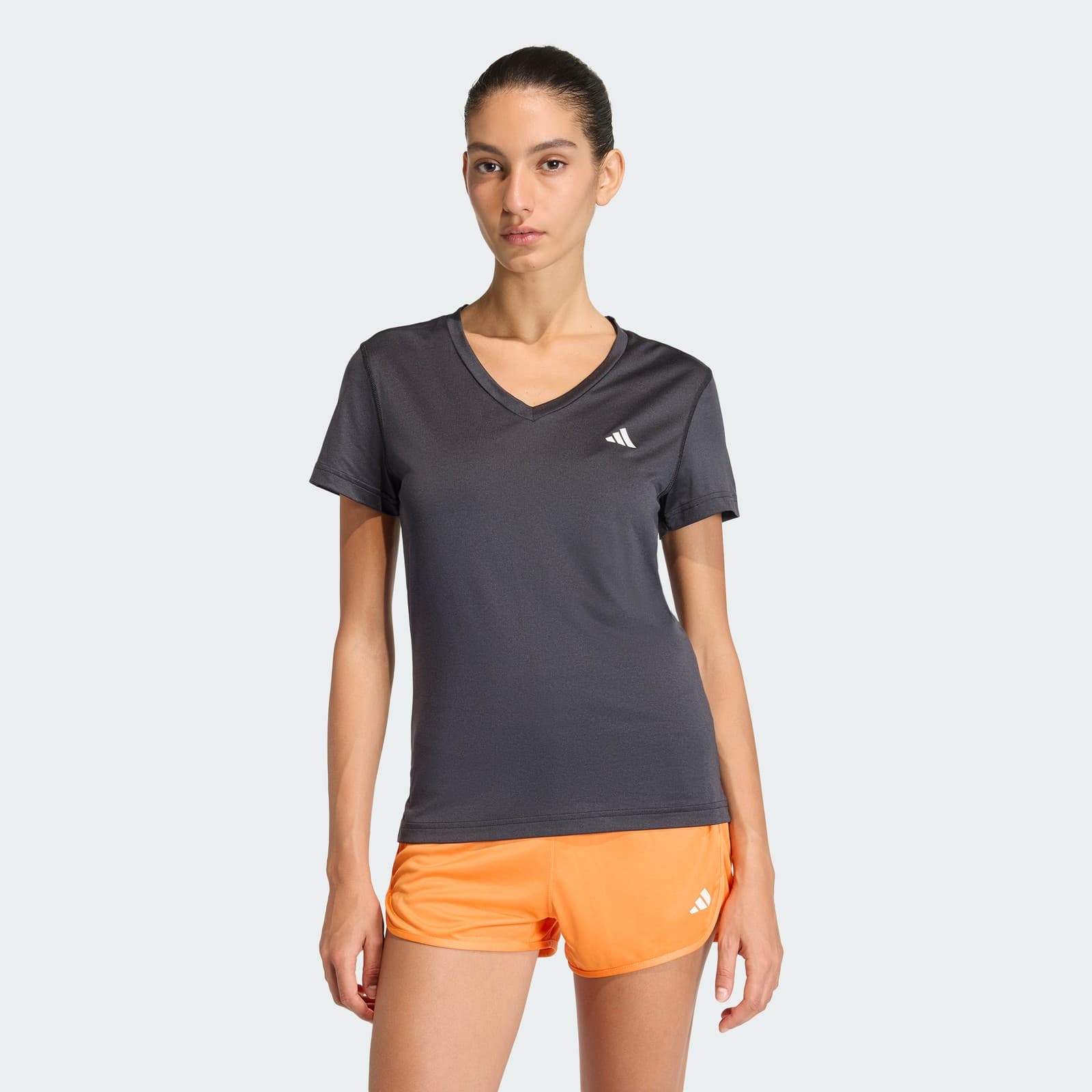 adidas Women's Workout Essentials V-Neck T-Shirt - Black - Size XL - Image 1