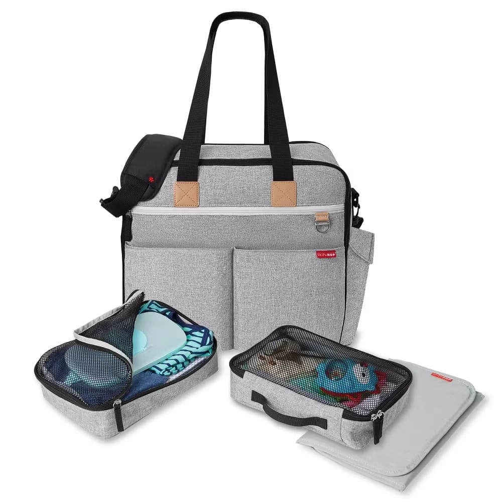 Skip Hop Duo Signature Diaper Weekender Bag - Gray Melange - Size Large - Image 1