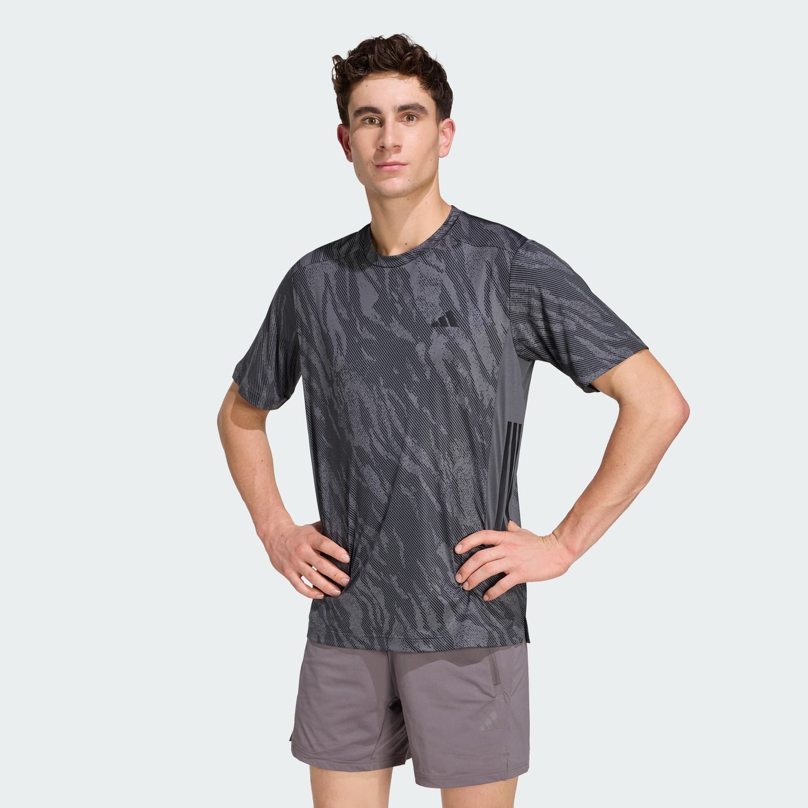 adidas Men's COOL INTENSITY WORKOUT T-SHIRT - Grey Six - Size S - Image 1