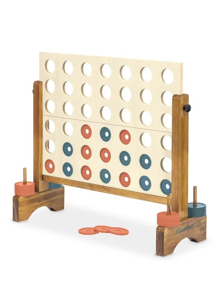 Eastpoint 10.63'' x 3.35'' Wood 4 in a Row Game with Storage - Image 1