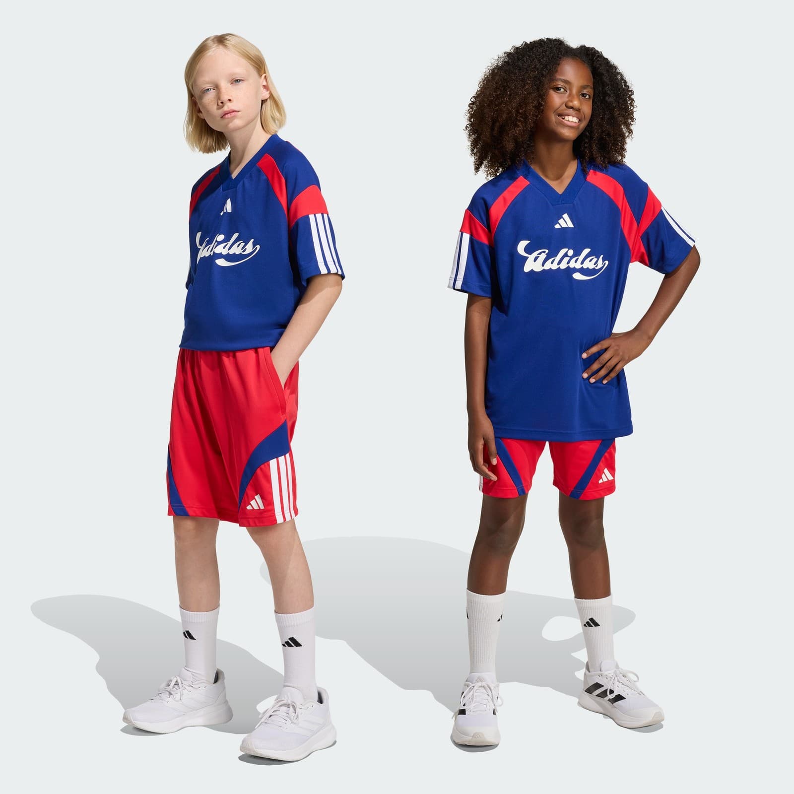 adidas Kids' House of Tiro Shorts - Pure Ruby/White/Mystery Ink - Size L - Image 1