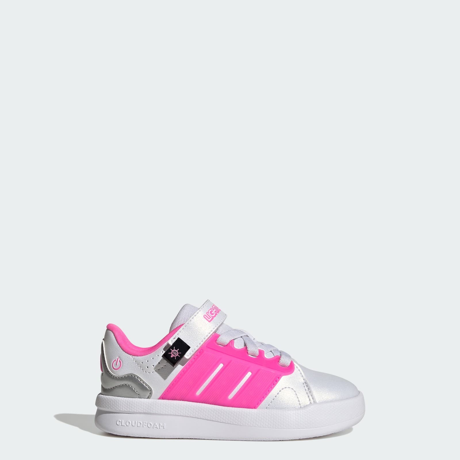adidas Kids' LIGHTORAMA COURT SHOES - Cloud White/Lucid Pink - Size 2.5 - Image 1