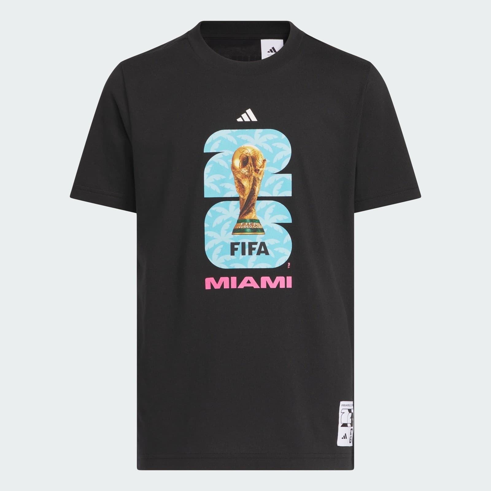 adidas Kids' FIFA World Cup 26™ Host City Miami Graphic T-Shirt - Black - Size L - Image 1