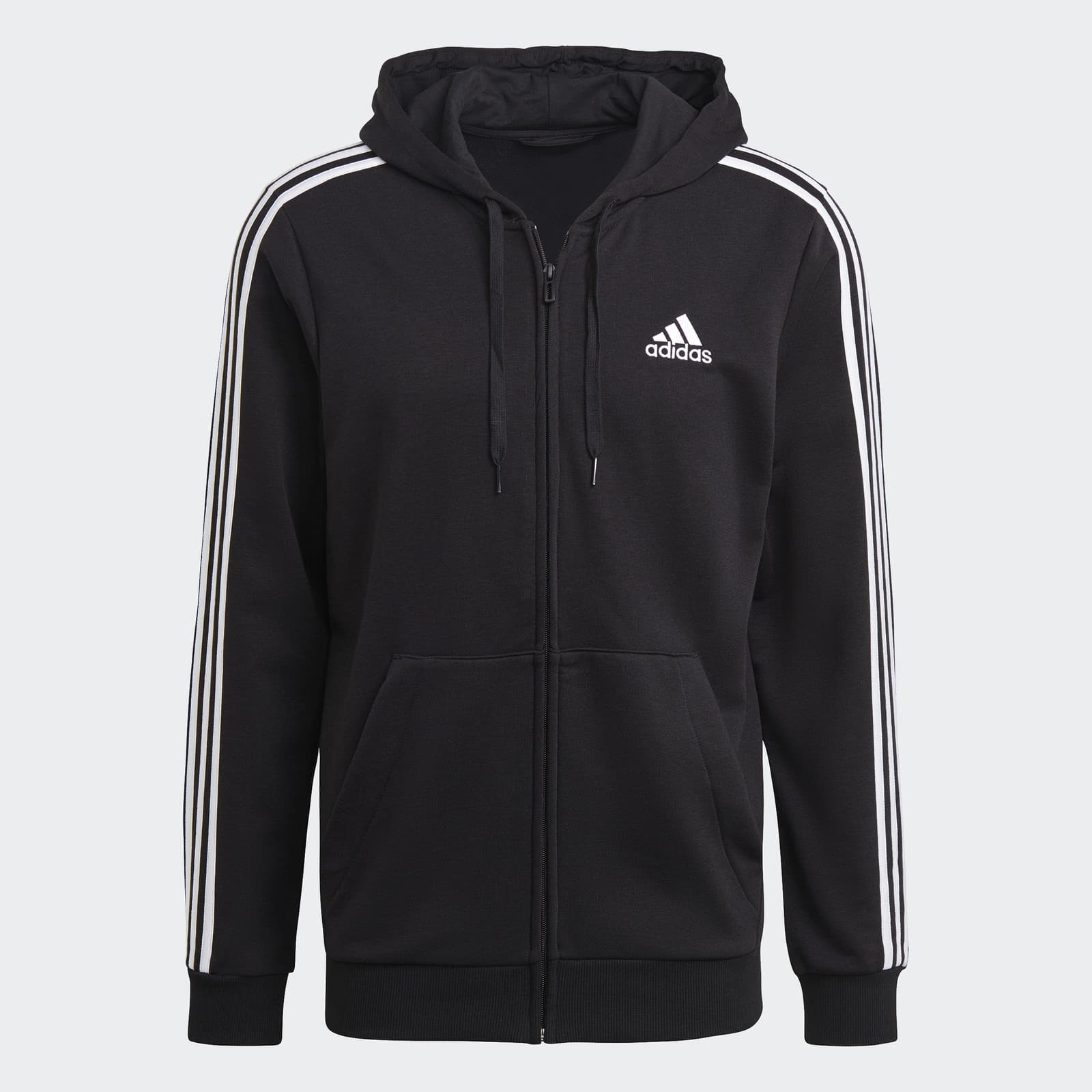 adidas Men's Essentials French Terry Hoodie - Black/White - Size 3XLT Big & Tall - Image 1